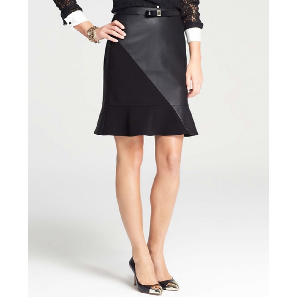 NWT. Ann Taylor faux leather skirt